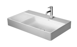 DURAVIT - DuraSquare Umývadlo nábytkové 80x47 cm, s 1 otvorom na batériu vpravo, DuraCeram, alpská biela (2349800071)