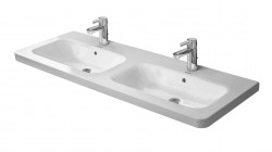 DURAVIT - DuraStyle Dvojumývadlo nábytkové 130x48 cm, s 1 otvorom na batériu, s WonderGliss, alpská biela (23381300001)
