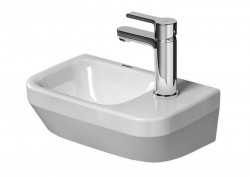 DURAVIT - DuraStyle Umývadielko, 36x22 cm, bez prepadu, s otvorom na batériu vpravo, WonderGliss, biela (07133600001)