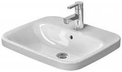 DURAVIT - DuraStyle Umývadlo nábytkové 56x46 cm, s 1 otvorom na batériu, s WonderGliss, biela (03745600001)