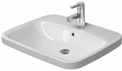 DURAVIT - DuraStyle Umývadlo nábytkové 62x50 cm, s 1 otvorom na batériu, s WonderGliss, biela (03746200001)