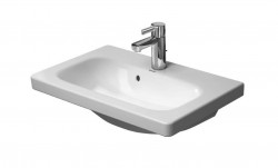 DURAVIT - DuraStyle Umývadlo nábytkové Compact, 64x40 cm, s 1 otvorom na batériu, s WonderGliss, alpská biela (23376300001)