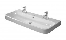 DURAVIT - Happy D.2 Dvojumývadlo, 120x51 cm, s prepadom, 2 otvory na batérie, biela (2318120024)