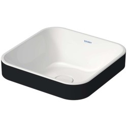 DURAVIT - Happy D.2 Plus Umývadlová misa zápustná, 40x40 cm, bez prepadu, biela/antracit mat (2359406100)