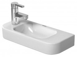 DURAVIT - Happy D.2 Umývadielko, 50x22 cm, bez prepadu, s otvorom na batériu vľavo, biela (0711500009)
