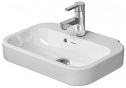 DURAVIT - Happy D.2 Umývadielko, 50x36 cm, s prepadom, s otvorom na batériu, s WonderGliss, biela (07095000001)