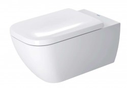 DURAVIT - Happy D.2 Závesný klozet, 365 mm x 620 mm, biely – klozet, s WonderGliss (25500900001)