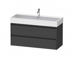 DURAVIT - Ketho.2 Umývadlová skrinka, 55x118x46 cm, 2 zásuvky, grafit mat (K25279049490000)