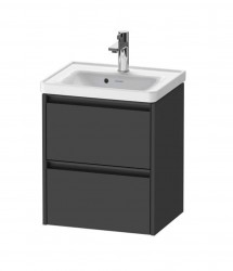 DURAVIT - Ketho.2 Umývadlová skrinka, 55x48x38 cm, 2 zásuvky, grafit mat (K25280049490000)