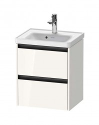 DURAVIT - Ketho.2 Umývadlová skrinka, 55x48x38 cm, 2 zásuvky, lesklá biela (K25280022220000)