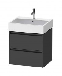 DURAVIT - Ketho.2 Umývadlová skrinka, 55x58x46 cm, 2 zásuvky, grafit mat (K25275049490000)