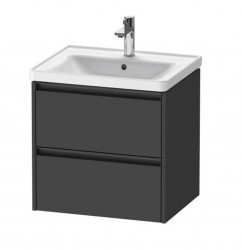 DURAVIT - Ketho.2 Umývadlová skrinka, 55x58x46 cm, 2 zásuvky, grafit mat (K25281049490000)