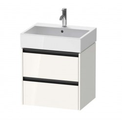 DURAVIT - Ketho.2 Umývadlová skrinka, 55x58x46 cm, 2 zásuvky, lesklá biela (K25275022220000)