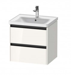 DURAVIT - Ketho.2 Umývadlová skrinka, 55x58x46 cm, 2 zásuvky, lesklá biela (K25281022220000)