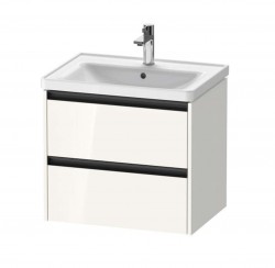 DURAVIT - Ketho.2 Umývadlová skrinka, 55x63x46 cm, 2 zásuvky, lesklá biela (K25282022220000)