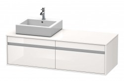 DURAVIT - Ketho Umývadlová skrinka 43x140x55 cm, ľavá, 2 zásuvky, lesklá biela (KT6697L2222)