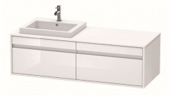 DURAVIT - Ketho Umývadlová skrinka 43x140x55 cm, ľavá, 2 zásuvky, lesklá biela (KT6797L2222)