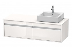 DURAVIT - Ketho Umývadlová skrinka 43x140x55 cm, pravá, 2 zásuvky, lesklá biela (KT6697R2222)