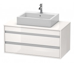DURAVIT - Ketho Umývadlová skrinka 50x100x55 cm, 2 zásuvky, lesklá biela (KT665502222)