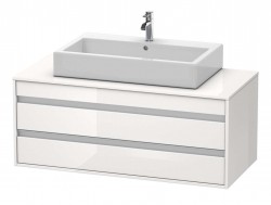 DURAVIT - Ketho Umývadlová skrinka 50x120x55 cm, 2 zásuvky, lesklá biela (KT665602222)