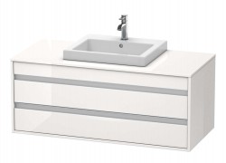 DURAVIT - Ketho Umývadlová skrinka 50x120x55 cm, 2 zásuvky, lesklá biela (KT675602222)