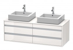 DURAVIT - Ketho Umývadlová skrinka 50x140x55 cm, 4 zásuvky, lesklá biela (KT6657B2222)