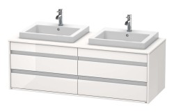 DURAVIT - Ketho Umývadlová skrinka 50x140x55 cm, 4 zásuvky, lesklá biela (KT6757B2222)