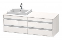 DURAVIT - Ketho Umývadlová skrinka 50x140x55 cm, ľavá, 4 zásuvky, lesklá biela (KT6757L2222)