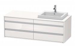DURAVIT - Ketho Umývadlová skrinka 50x140x55 cm, pravá, 4 zásuvky, lesklá biela (KT6757R2222)