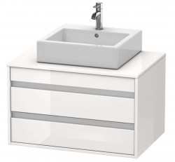 DURAVIT - Ketho Umývadlová skrinka 50x80x55 cm, 2 zásuvky, lesklá biela (KT665402222)