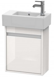 DURAVIT - Ketho Umývadlová skrinka, 55x45x23 cm, 1 dvierka, pánty vľavo, lesklá biela (KT6629L2222)
