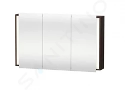 DURAVIT - Ketho Zrkadlová skrinka 120x75x18 cm, 3 dvierka, tmavý gaštan (KT753305353)