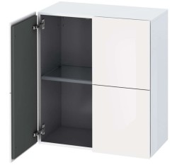 DURAVIT - L-Cube Skrinka, 80x70x36 cm, 2 dvierka, lesklá biela (LC117702222)
