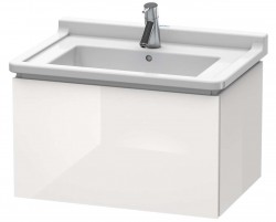 DURAVIT - L-Cube Umývadlová skrinka 41x67x47 cm, 1 zásuvka, lesklá biela (LC616402222)