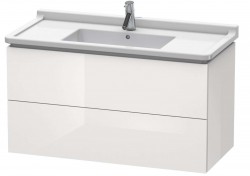 DURAVIT - L-Cube Umývadlová skrinka 56x102x47 cm, 2 zásuvky, lesklá biela (LC626602222)