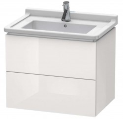 DURAVIT - L-Cube Umývadlová skrinka 56x67x47 cm, 2 zásuvky, lesklá biela (LC626402222)