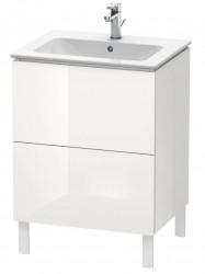 DURAVIT - L-Cube Umývadlová skrinka 86x62x48 cm, 2 zásuvky, lesklá biela (LC662502222)