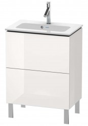 DURAVIT - L-Cube Umývadlová skrinka Compact, 86x62x39 cm, 2 zásuvky, lesklá biela (LC667302222)