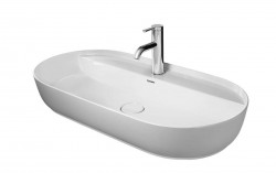 DURAVIT - Luv Umývadlo na dosku, 80x40 cm, s 1 otvorom, DuraCeram, s WonderGliss, alpská biela (03808000001)
