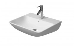 DURAVIT - ME by Starck Umývadlo, 55x44 cm, s prepadom, s otvorom na batériu, WonderGliss, biela (23355500001)