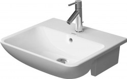 DURAVIT - ME by Starck Umývadlo polozápustné, 55x46 cm, s 1 otvorom na batériu, alpská biela (0378550000)
