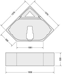 DURAVIT - Podpora k rohovej vani D-Code, 1400x1400 mm (790476000000000)