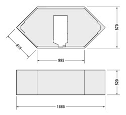 DURAVIT - Podpora k vani D-Code, 1900x900 mm (790477000000000)