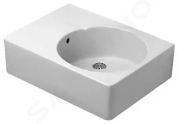 DURAVIT - Scola Univerzálne umývadlo s prepadom, 615 mm x 460 mm, biele – bezotvorové umývadlo, umývacia plocha vpravo (0685600000)