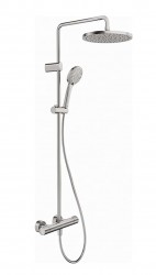 DURAVIT - Sprchy Sprchový set s termostatom, priemer 25 cm, 3 prúdy, kefovaná nerezová (TH4282008070)