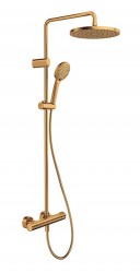 DURAVIT - Sprchy Sprchový set s termostatom, priemer 25 cm, 3 prúdy, kefovaný bronz (TH4282008004)
