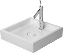 DURAVIT - Starck 1 Umývadlová misa, 47x47 cm, bez prepadu, bez otvoru na batériu, biela (0387470028)