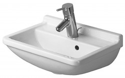 DURAVIT - Starck 3 Umývadielko, 45x32 cm, s prepadom, s otvorom na batériu, s WonderGliss, biela (07504500001)