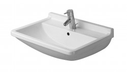 DURAVIT - Starck 3 Umývadlo, 60x45 cm, s prepadom, s otvorom na batériu, biela (0300600000)