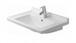 DURAVIT - Starck 3 Umývadlo, 70x49 cm, s prepadom, s otvorom na batériu, WonderGliss, biela (03047000001)